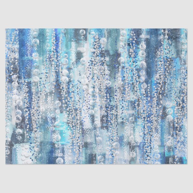 Modern abstract chic blue tones  tissue paper (Front)