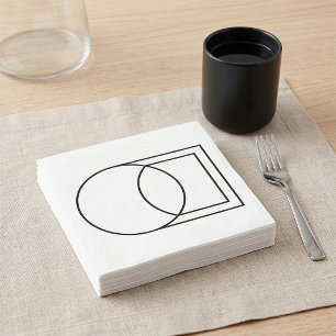 Modern Abstract Circle Square Art Napkin
