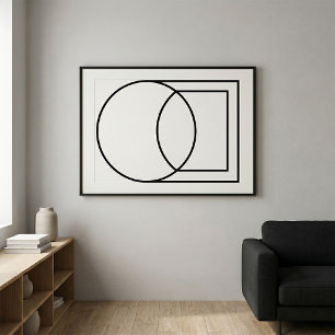 Modern Abstract Circle Square Art Poster