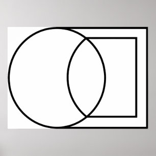 Modern Abstract Circle Square Art Poster