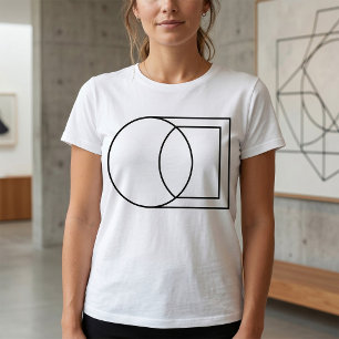 Modern Abstract Circle Square Art T-Shirt