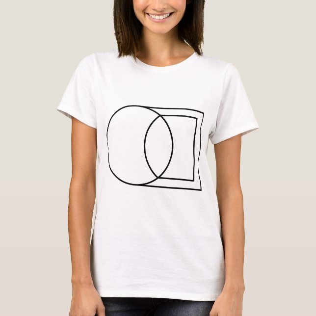 Modern Abstract Circle Square Art  T-Shirt (Front)