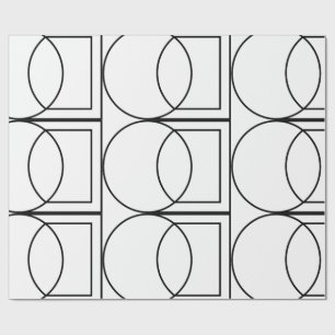 Modern Abstract Circle Square Art Wrapping Paper