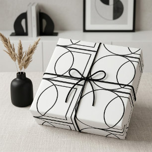 Modern Abstract Circle Square Art Wrapping Paper