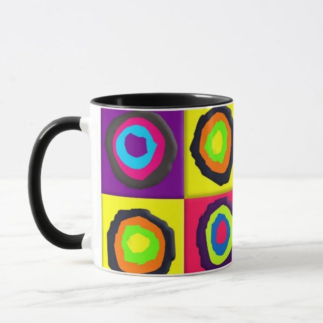 Modern Abstract Circles Pattern Mug (Left)
