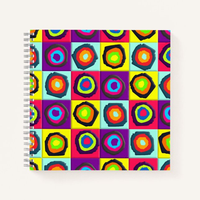 Modern Abstract Circles Pattern Notebook (Front)
