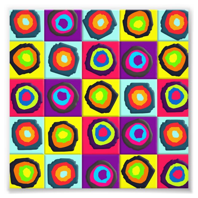 Modern Abstract Circles Pattern Photo Print (Front)