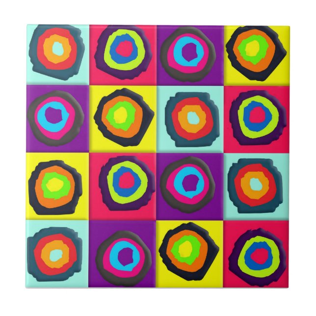 Modern Abstract Circles Pattern Tile (Front)
