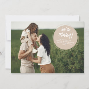 Modern Abstract Circles Photo Moving Announcement