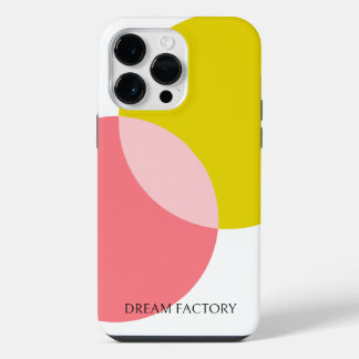Modern Abstract Circles Yellow Pink Minimalist - iPhone 14 Pro Max Case