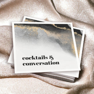 Modern Abstract Cocktails and Conversation Party Napkin