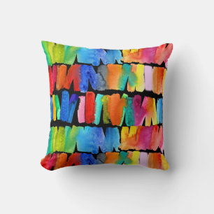 Modern abstract color riot crazy colors cushion