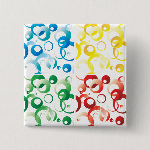 Modern Abstract Colorful Bubbles Geometric Pattern 15 Cm Square Badge