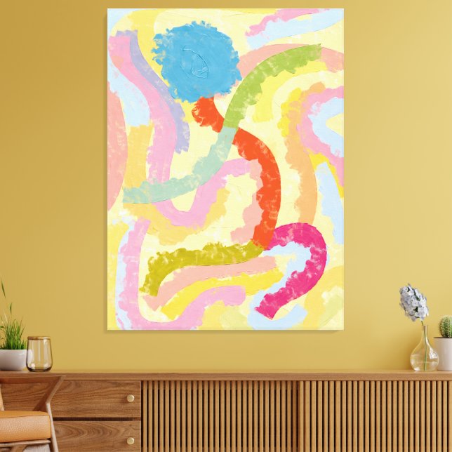 Modern Abstract Colorful Dance Canvas Print (Insitu(LivingRoom))