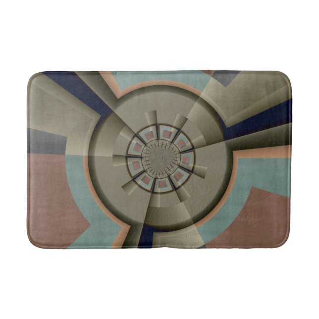 Modern Abstract Colour Harmony Fractal Art Graphic Bath Mat (Front)