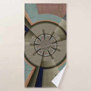 Modern Abstract Colour Harmony Fractal Art Graphic Bath Towel