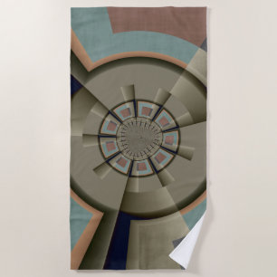 Modern Abstract Colour Harmony Fractal Art Graphic Beach Towel