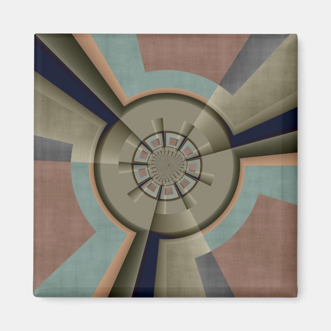 Modern Abstract Colour Harmony Fractal Art Graphic Magnet (Front)