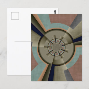 Modern Abstract Colour Harmony Fractal Art Graphic Postcard