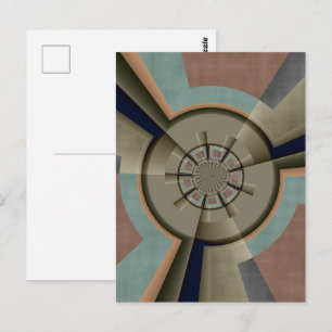 Modern Abstract Colour Harmony Fractal Art Graphic Postcard
