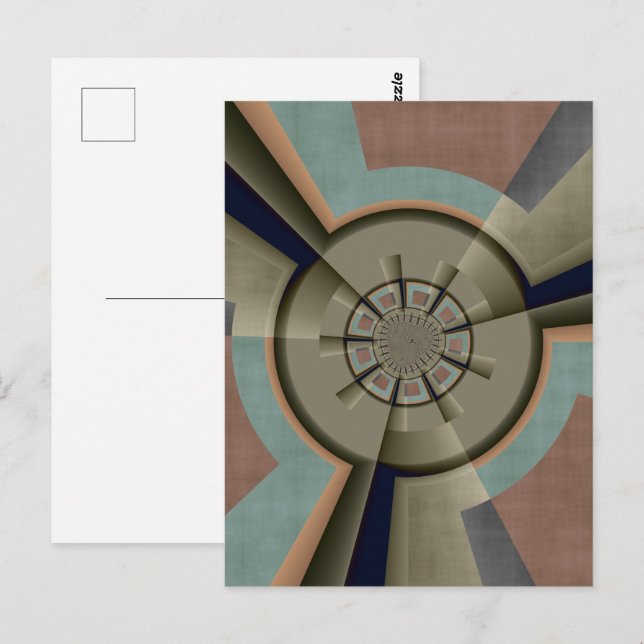 Modern Abstract Colour Harmony Fractal Art Graphic Postcard (Front/Back)
