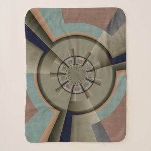Modern Abstract Colour Harmony Fractal Art Graphic Sherpa Blanket