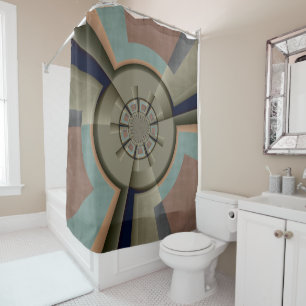 Modern Abstract Colour Harmony Fractal Art Graphic Shower Curtain