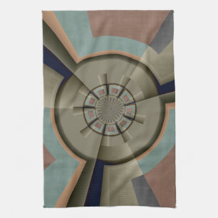 Modern Abstract Colour Harmony Fractal Art Graphic Tea Towel