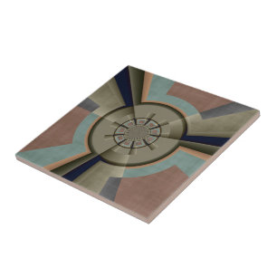 Modern Abstract Colour Harmony Fractal Art Graphic Tile