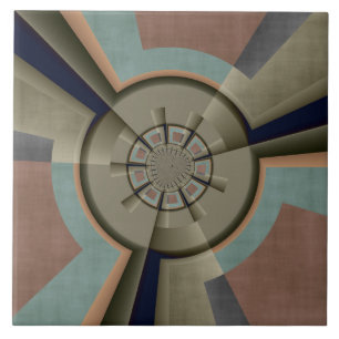 Modern Abstract Colour Harmony Fractal Art Graphic Tile