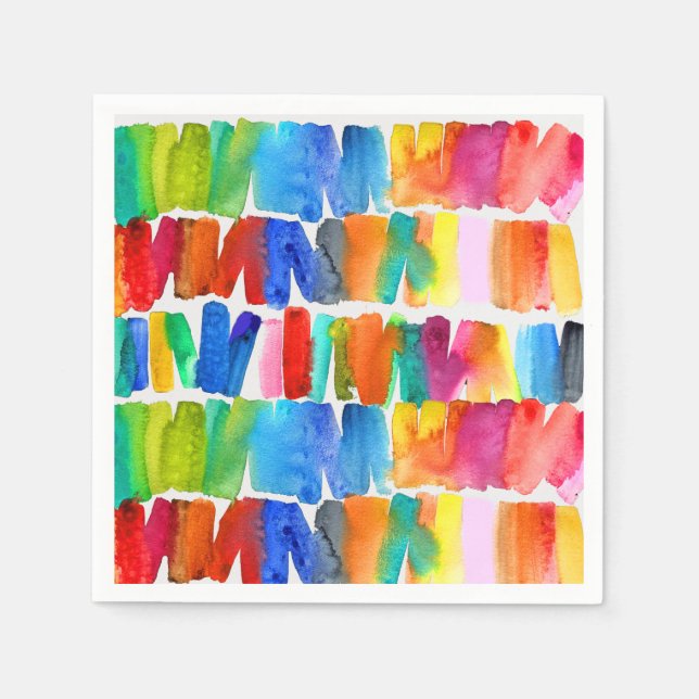Modern abstract colour riot crazy colours napkin (Front)