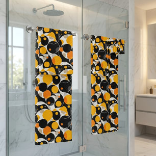 Modern Abstract Coloured Bubbles Bath Towel Set