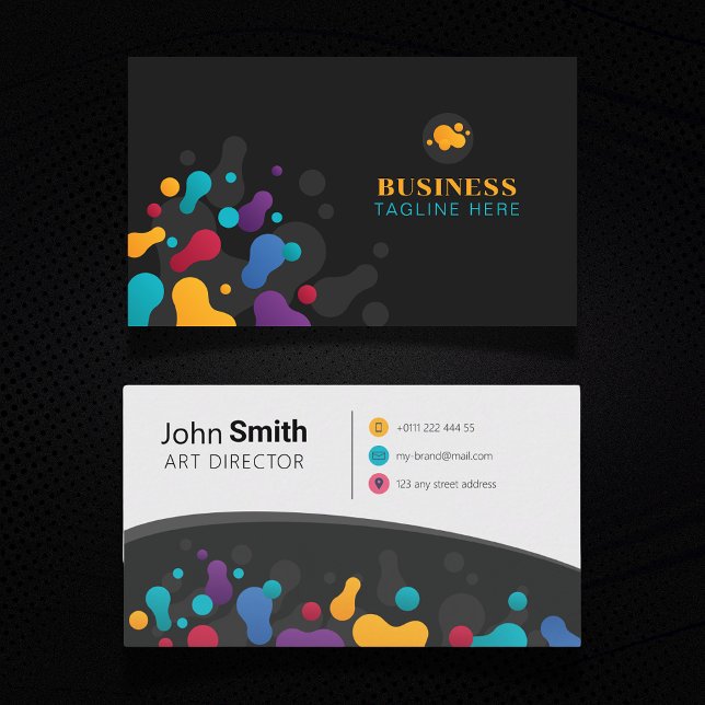 Modern Abstract Coloured, Dynamic Splash Business Card (Creator Uploaded)