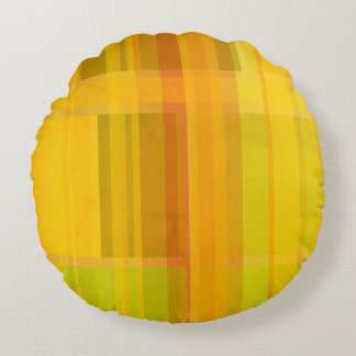 Modern Abstract | Colourful Citrus Colours Round Cushion