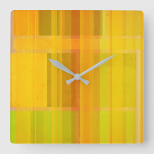Modern Abstract   Colourful Citrus Colours Square Wall Clock