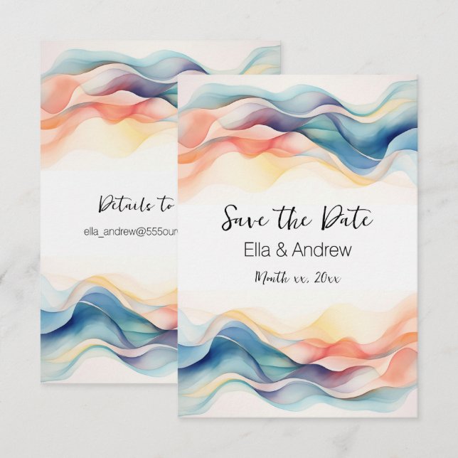 Modern Abstract Colourful Design  Save The Date (Front/Back)