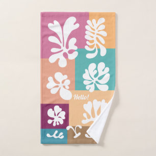 Modern Abstract Colourful Floral Pattern    Hand T Towel