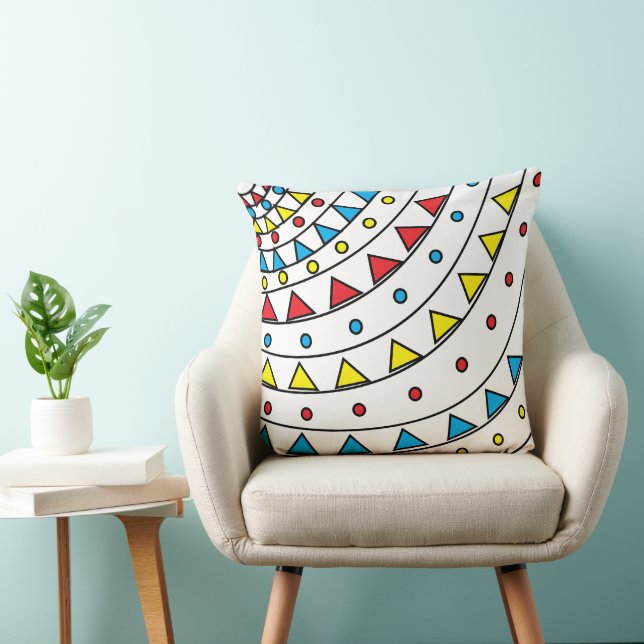 Modern Abstract Colourful Geometric Pattern Cushion (Chair)