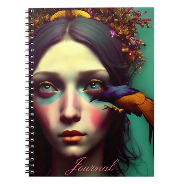 Modern Abstract Colourful Girl Journal (Front)