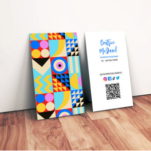 Modern Abstract Colourful Interior Design Business Card