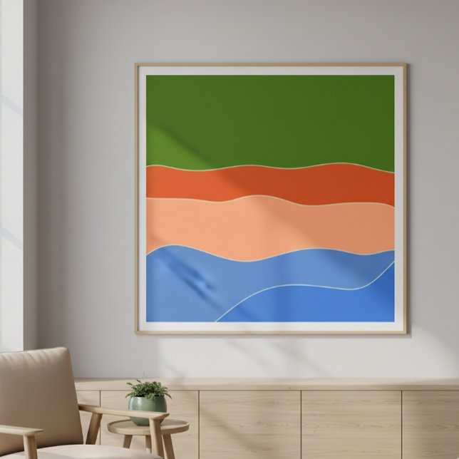 Modern Abstract Colourful Landscape Mid century Poster (Creator Uploaded)