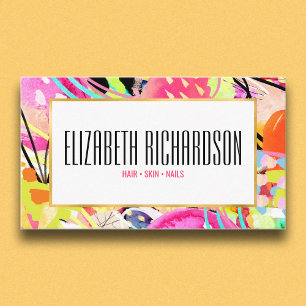 Modern Abstract Colourful Neon Bold Vibrant Business Card
