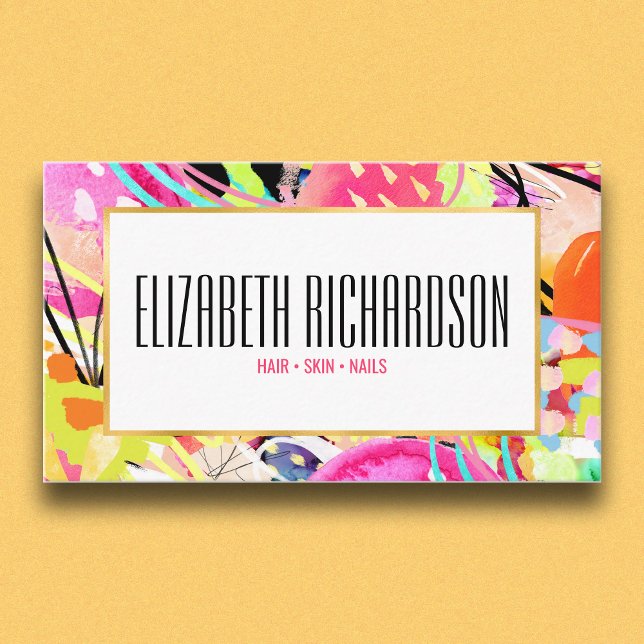Modern Abstract Colourful Neon Bold Vibrant Business Card (Creator Uploaded)