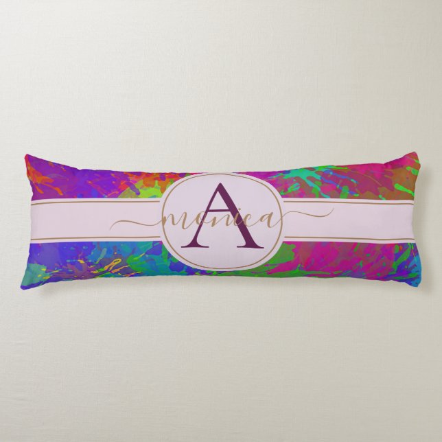 Modern Abstract Colourful Tie Dye Pattern Design Body Cushion (Front)