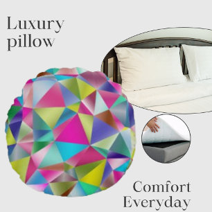 Modern Abstract Colours Prismatic Chromatic Round Cushion