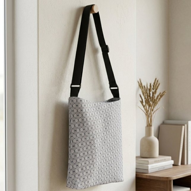 Modern Abstract Concentric Arc Geometric Pattern Crossbody Bag (Creator Uploaded)