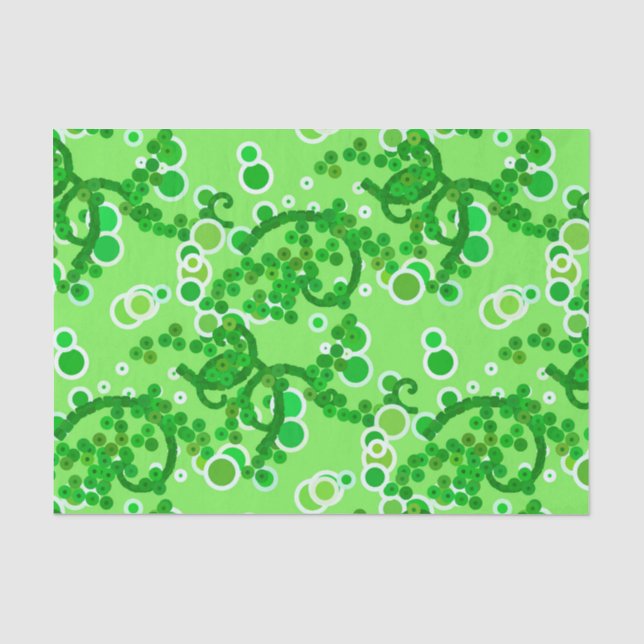 Modern Abstract Confetti Print, Lime Green Tissue Paper (Front)