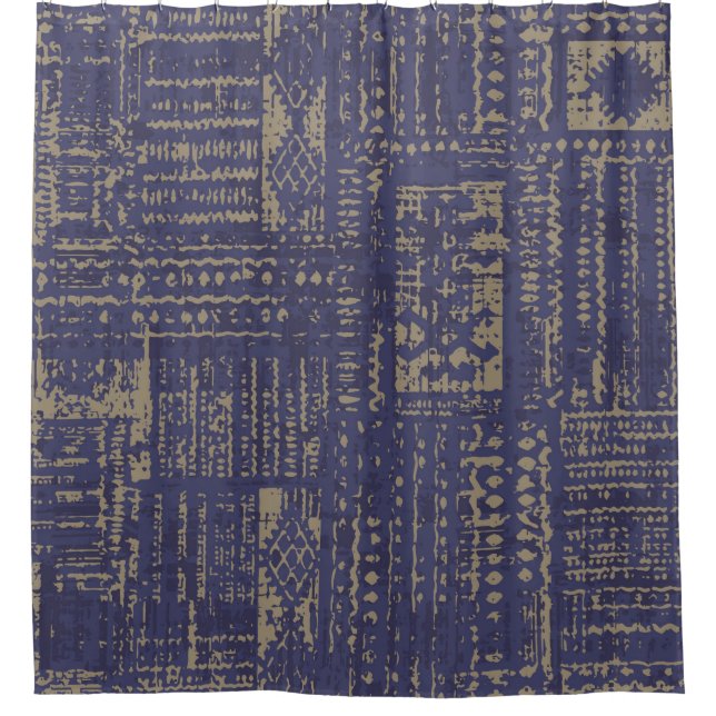 Modern abstract, contemporary surface pattern desi shower curtain (Front)