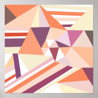 Modern abstract coral pink geometrical pattern