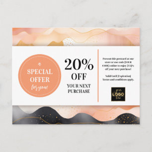 Modern Abstract Coupon Discount Postcard